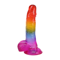 Doc Johnsons Crystal Jellies Realistic Cock with Balls Multicolor 21.6 cm