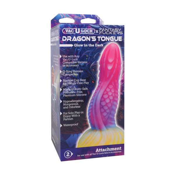 Doc Johnson Fantasy Fuckers Dragons Tongue Glow in the Dark Multicolor 15.8 cm