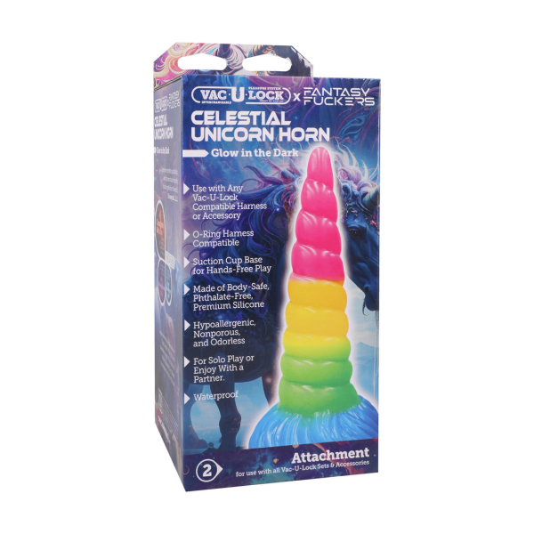 Doc Johnson Fantasy Fuckers Celestial Unicorn Horn Glow in the Dark Multicolor 16.5 cm