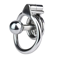 Kiotos Steel Chastity Device with Large Ball Plug Silver 6 cm &Oslash; 4.5 cm