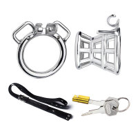 Kiotos Steel Chastity Device with Cone and Belt Silver 3.2 cm &Oslash; 4.5 cm
