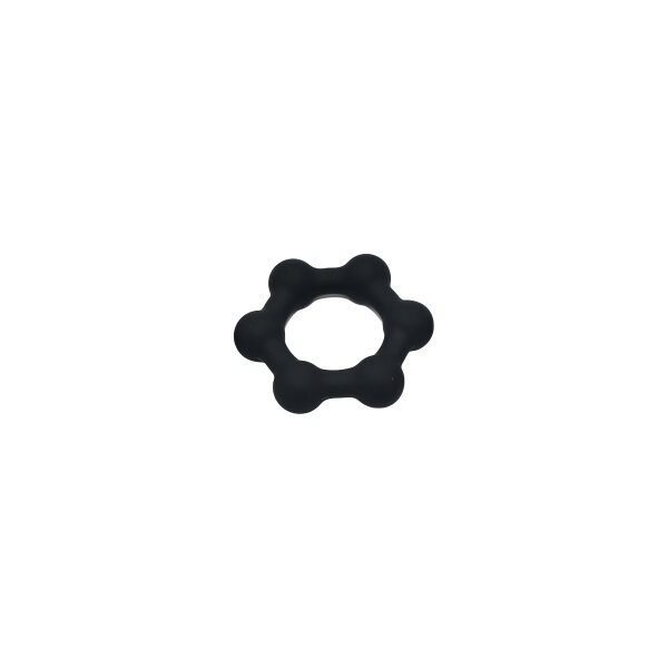 Kiotos Silikon Cockring mit 6 Stahlkugeln M Schwarz 3,8 cm