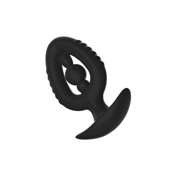 Kiotos Anal Plug/Expander with Inner Bead Black &Oslash; 6.8 cm