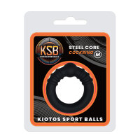 Kiotos Cock Ring with Steel Core M Black &Oslash; 3.5 cm