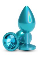 NS Novelties Irisierender Aluminium Analplug M Petrol 3,3 cm