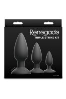NS Novelties Renegade Triple Strike Anal Plug Set of 3 Black
