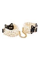 Guilty Pleasure Soir&eacute;e Pearl Handcuffs with Pearl Accents