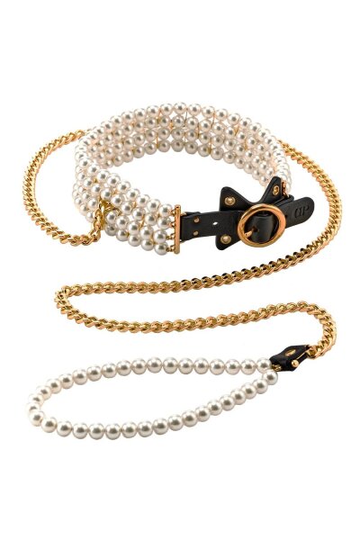 Guilty Pleasure Luminous Pearl Collar and Pearl Leash