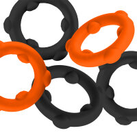 Oxballs SPINNER Penisringe 5er-Pack Orange/Schwarz