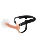 Hidden Desire hohler Penis-Strap-on mit Vibration Beige 16 cm