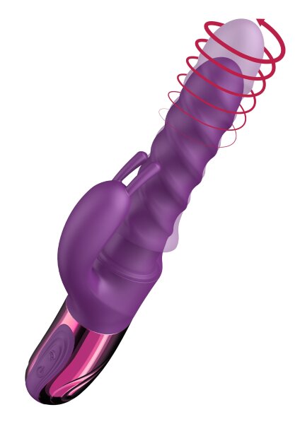 She.E.O. Swirl Thrusting Rabbit Vibrator Purple 26 cm