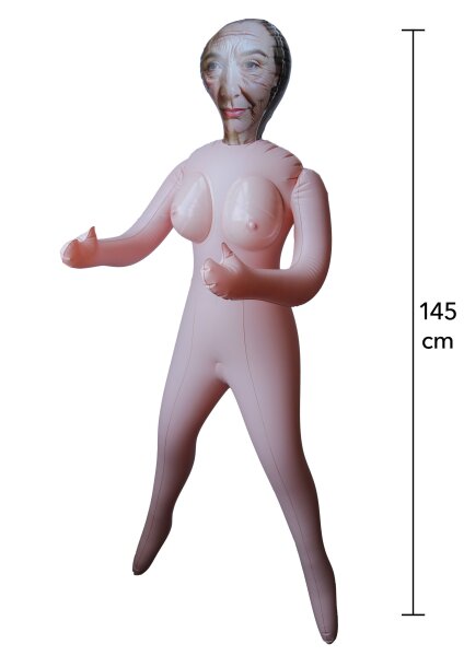 Hidden Desire Fuck Dolls Horny Granny Inflatable Doll Beige 145 cm