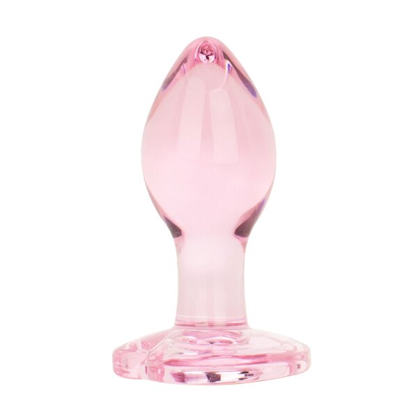 Easytoys Glass Anal Plug with Heart Base Pink &Oslash; 3.9 cm