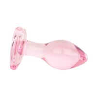 Easytoys Glass Anal Plug with Heart Base Pink &Oslash; 3.9 cm
