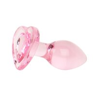 Easytoys Glass Anal Plug with Heart Base Pink &Oslash; 3.9 cm