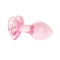 Easytoys Glass Anal Plug with Heart Base Pink &Oslash; 3.8 cm