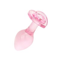 Easytoys Glass Anal Plug with Heart Base Pink &Oslash; 3.8 cm