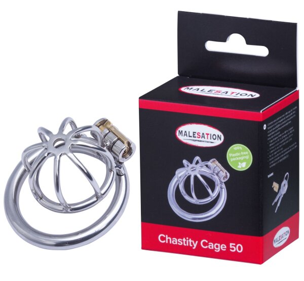 Malesation Chastity Cage 50 Silber 4,8 cm &Oslash; 5 cm