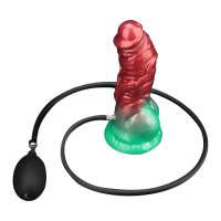 LoveToy Dual Density Inflatable Dildo 7,5" / 19 cm Red/Green