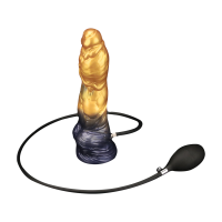 LoveToy Dual Density Inflatable Dildo 10" / 25 cm Gold/Black