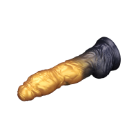 LoveToy Dual Density Inflatable Dildo 10" / 25 cm Gold/Black