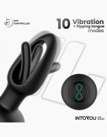 INTOYOU Zack Anal Plug with Flipping Tongue  (with App Control) Black