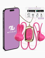 INTOYOU Tickly Nipple Clamps with Necklace (with App Control) - Pink