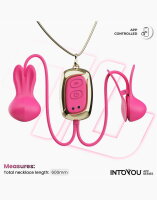 INTOYOU Tickly Nipple Clamps with Necklace (with App Control) - Pink