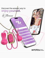 INTOYOU Tickly Nipple Clamps with Necklace (with App Control) - Pink