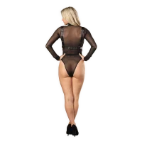 Amorable Open Bra with Chains Black Silver One Size