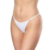 Amorable Thong with Rhinestones White One Size