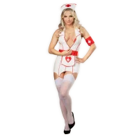 Amorable Nurse Uniform 7-Piece Set Red White S-M