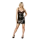 Amorable Wetlook Mini Dress with Lace Black M
