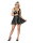 Amorable Wetlook Dress with Golden Zipper Black L