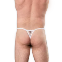 Amorable Fischnetz Tanga Wei&szlig; One Size