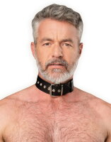 Rimba Lederhalsband mit Metallschnalle Schwarz