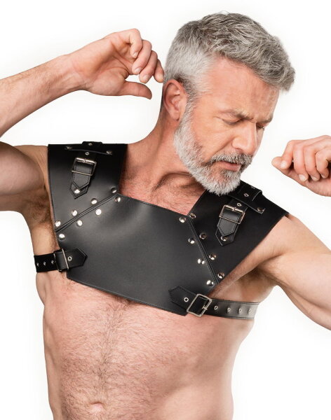 Rimba Brustharness aus Leder Schwarz One Size
