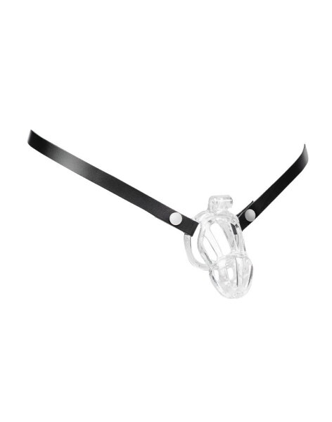 Rimba Leather Waist Belt for Cock Cages Black Plus Size