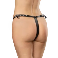 Rimba Lockable Leather Thong Black One Size
