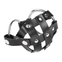 Rimba Leder-Hodenk&auml;fig mit Spikes Schwarz S-M