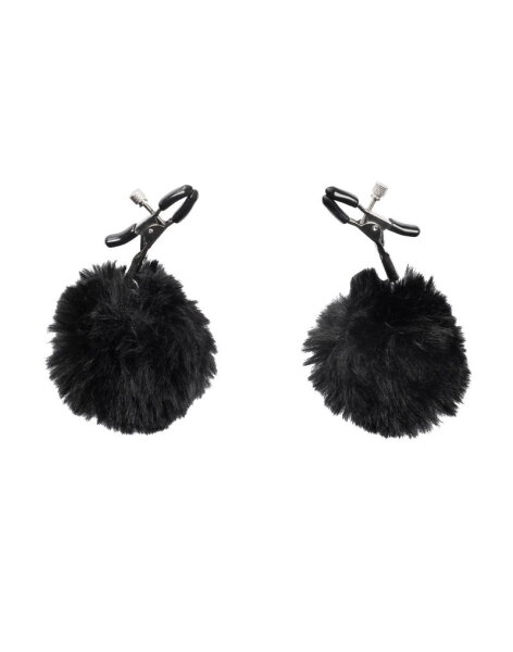 Rimba Nippelklemmen mit Pompons Schwarz