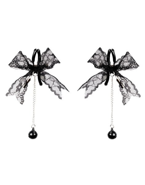 Rimba Nippelklemmen mit Spitze Schwarz