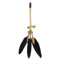 Rimba Nipple Clamps with Feathers Gold Black