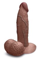 B-Vibe Slipskin Realistic Silicone Dildo 6 Inch Girthy Brown