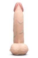 B-Vibe Slipskin Realistic Silicone Dildo 8 Inch Curved Cream