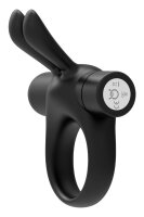 Forto Bunny Vibrierender Penisring Schwarz