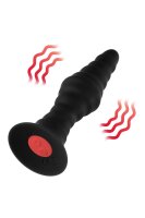 Forto Gerippter Vibrationsplug mit Fernbedienung Small Schwarz