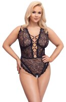 Spitzenbody mit geschn&uuml;rter Front 95D/2XL