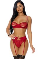 Forplay Just a Peek Dessous Set rot M