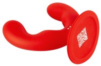 You2Toys Doppelvibrator mit Saugfu&szlig; Rot